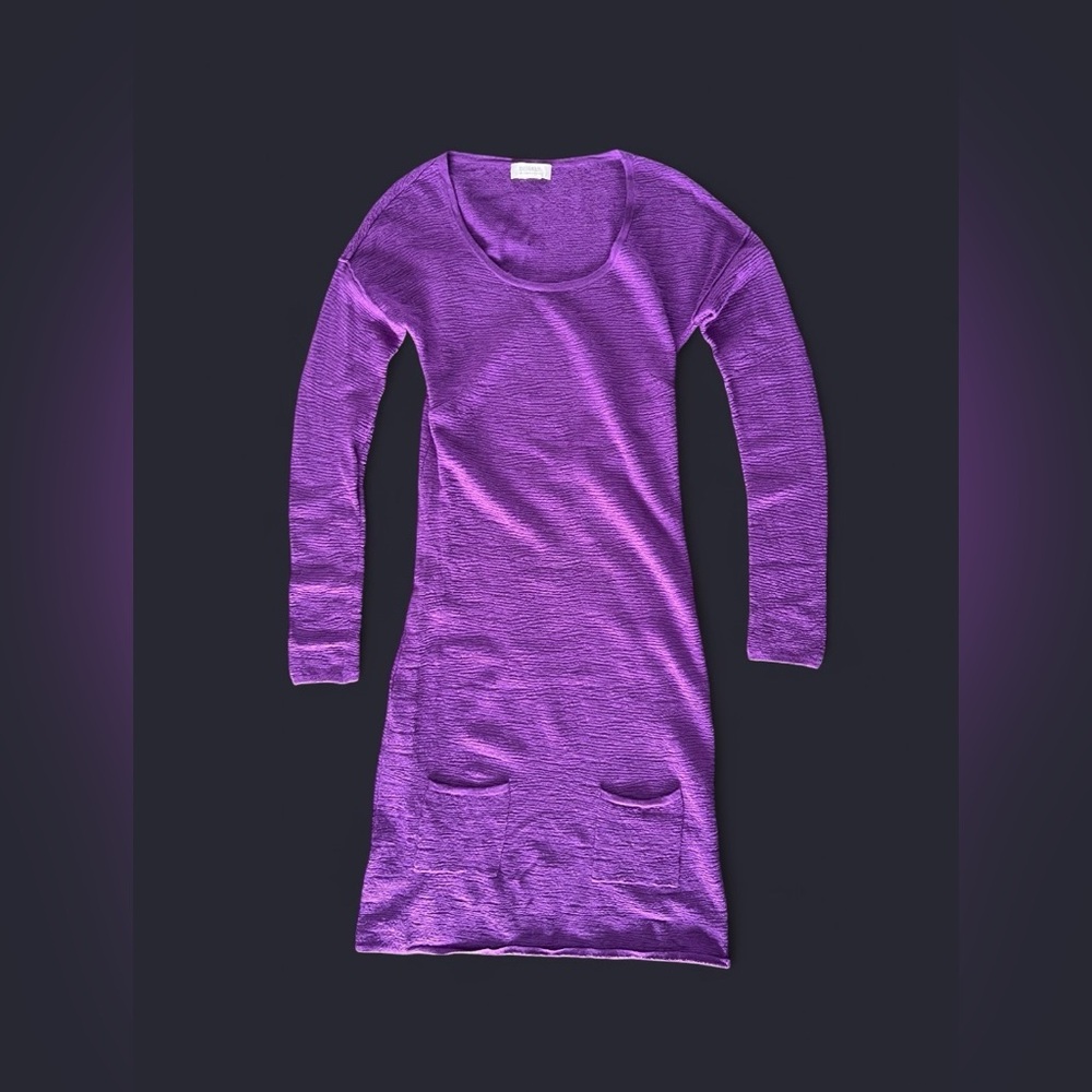 VINTAGE Sonia by Sonia Rykiel Purple Crepe Stretch Body Con Dress size small